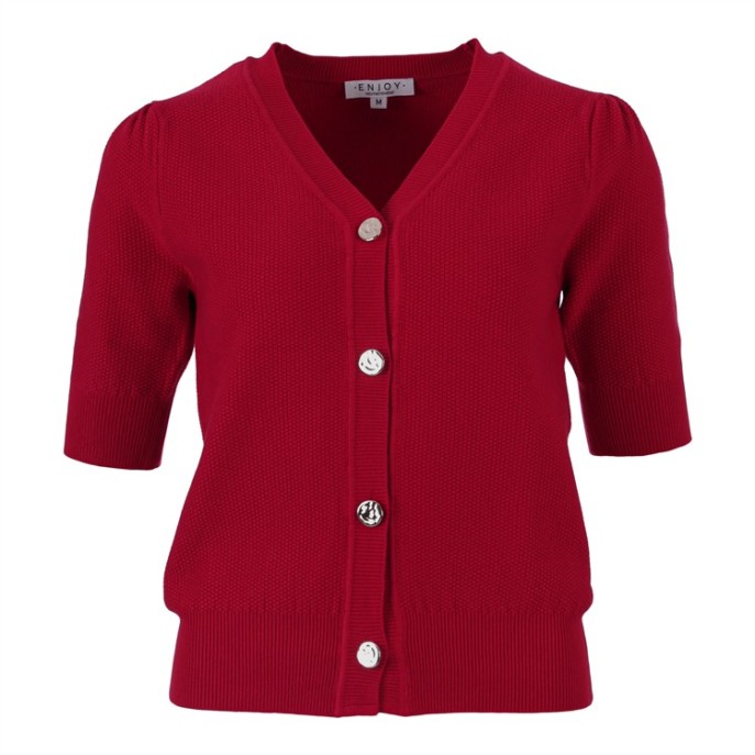 Enjoy Vestje korte mouw 892157 schouder knopen Rood